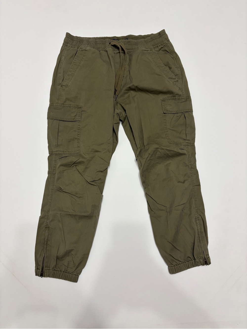 Polo Ralph Lauren Cargo Jogger Pants Mens Sz S Green Twill Ankle Zip comfy